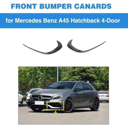 Front Bumper Fins for Mercedes-Benz A Class W177 Sedan A45 AMG 2016 - 2018 Carbon Fiber Canards Splitters