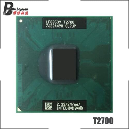 Intel Core Duo T2700 SL9JP 2.3 GHz Dual-Core Dual-Thread CPU Processor 2M 31W Socket M / mPGA478MT