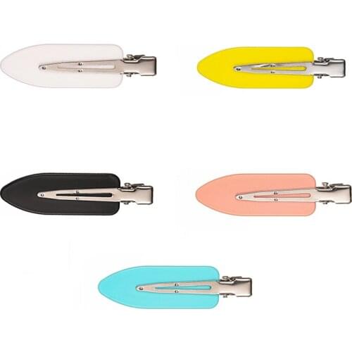 Simple Geometric Yellow White Blue Black Pink Alloy Hair Clips Headwear Duckbill Hairpin For Women Hair Accessories