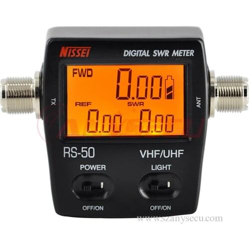 RS-50 Digital SWR / Watt Meter NISSEI 125-525MHz UHF/VHF M Type Connector for TYT Baofeng LED Screen Radio Power Counter