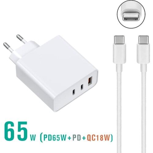 65W USB Type C PD Power Adapter Wall Charger Fast Charge 3.0 USB Adapter for iPhone Huawei for Macbook Asus Hp Lenovo Laptop