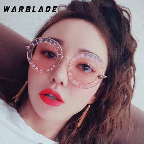 WarBLade Brand Letters Round Sunglasses Women Fashion Bees decoration Sun Glasses Men 2020 New Hot Oculos Unisex Eyewear UV400