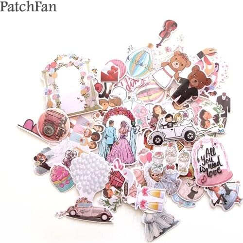 Patchfan 68pcs Wedding theme Art print home decor wall notebook phone luggage laptop bicycle scrapbooking album stickers A1340
