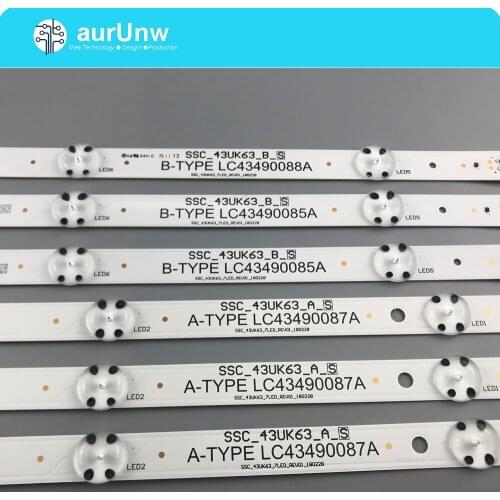 New 3 PCS 7LED 830mm LED backlight strip for LG 43UJ6309 43LK5900PLA 43LJ5500 43UJ65_UHD_A/B LC43490060A WOOREE 43inch FHD_LED