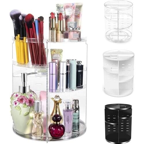 Rotating Makeup Organizer Spinning Bathroom Countertop Cosmetic Organizer Makeup Holder Shelf Makeup Organizers Storage