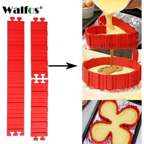 WALFOS 4 Pcs/Set Silicone Bakeware Magic Snake Cake Mold Pan DIY Baking Square Rectangular Heart Shape Round Mould Pastry Tools