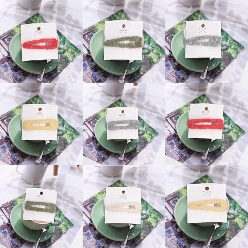 Free Shipping Solid Wool Hair Clips for Women Geometric Waterdrop Handmade Braided Hair Pins Hair Accessories