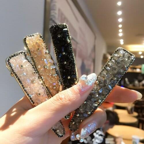 1PC Temperament Crystal Hair Bang Head Wear Top grade Water Drill Duck Mouth Metal Hair Clips