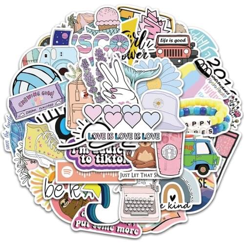 10/30/50PCS popular girly heart pink suitcase notebook small fresh and cute graffiti stickers waterproof decoration wholesale