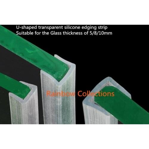 2M/lot 5/8/10/12mm U-type Protection Strip Glass table Corner Protector Table Desk Safety Silicone silicone edging strip