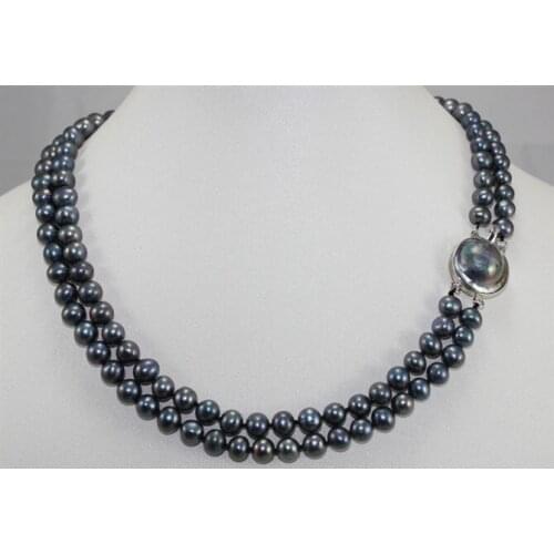 3 rows freshwater Pearls& clasp Necklace pearl Jewelry fashion jewellery