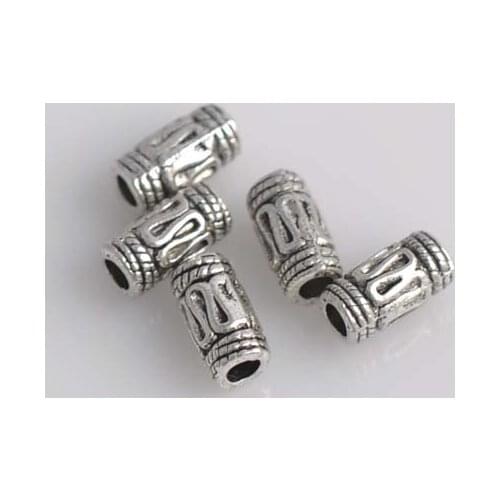Free Shipping!DIY 50PCs Antique Silver Metal Alloy Spacers Beads 10x5mm YTC0018