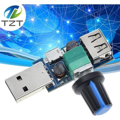 5V to 12V USB Fan Stepless Speed Controller Fan Governor Adjustable Potentiometer with Male Female USB Type-A Adapter