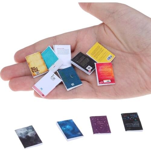 4Pcs Mini Book Paper Notebook Children Toys Birthday Gifts Accessories for Doll 1:12 Miniature Scene Model Dollhouse Accessories