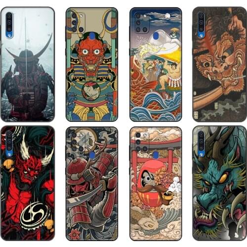 Black tpu Case For Samsung Galaxy A50 50S A30S A10 A01 A11 A21S A31 A41 A51 A71 M21 M30S S10 LITE Cover Japanese samurai A