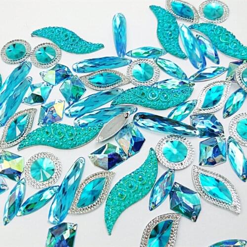 HOME Theater Furniture Decor Rhinestones Crystals Stone Strass Beads For sewing Clothes Wedding Dress Baby Blue Bags Shoes Craft