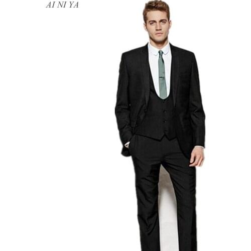 Formal Style Bridegroom Men Suit Wedding Slim Fit Custom Tuxedo Business Mens suits 3 piece set (jacket+pants+vest)