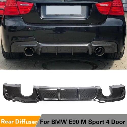 Carbon Fiber Rear Bumper Diffuser Lip Spoiler For BMW 3 Series E90 M Sport 325i 335i 2009 - 2012 Car Rear Bumper Diffuser Lip