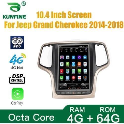 Tesla Screen Octa Core 4GB RAM 64GM ROM Android 10.0 Car DVD GPS Player Deckless Car Stereo For Jeep Grand Cherokee 2014-2017