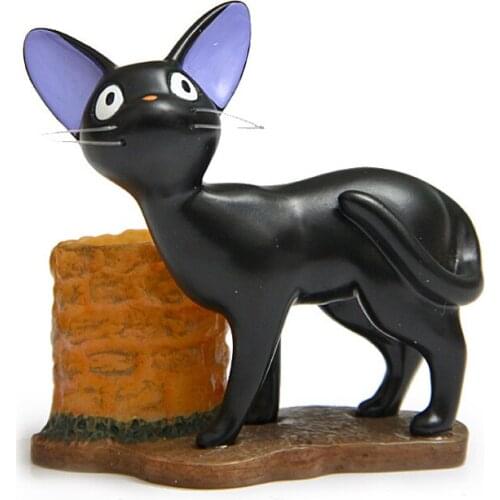 8cm My Neighbor Totoro Kiki Kikis Delivery PVC Cat Action Figure Doll Black Jiji Pen Polder Decoration Resin Plastic Model