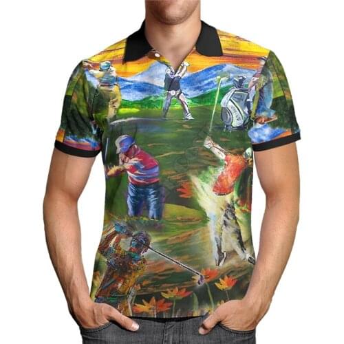 Fashion Hawaii Polo Shirts Golf Camouflage 3D All Over Printed Men for Women Summer Short Sleeve T-shirts Style-13