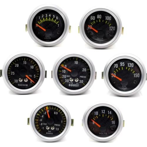YOMI 52mm Psi Turbo Boost Gauge Meter WIth Sensor Machinery Psi Carbon Fiber Face Turbo Boost Meter