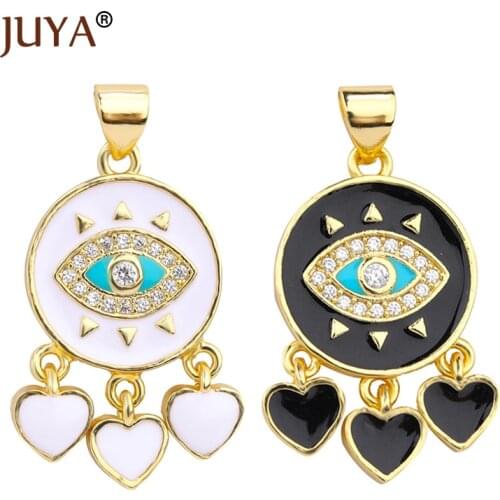 JUYA Hot Fashion Enamel Charm Pendant For Jewelry Making Luxurious Charms Cross Pendant Evil Eye Pendants Supplies for Jewelry
