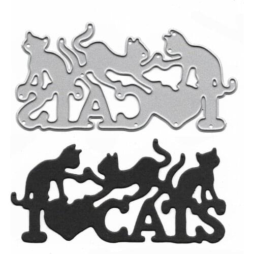Cute Cats Metal Dies Troqueles De Corte For Scrapbooking Card Making Album Handmade DIY Craft Embossing Stencil Cutting Die