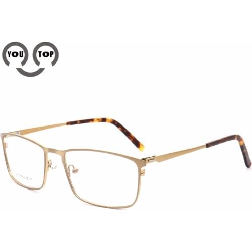 YOUTOP Square Frame Mens Business Eyeglasses Males Glasses Striped Stainless Steel eyewear 8009