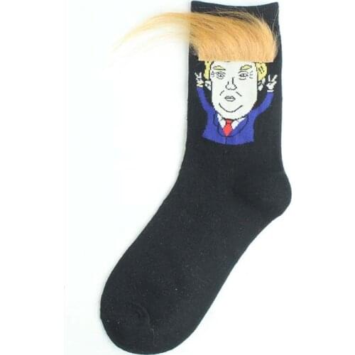 Men Short Happy Cotton Socks Creative Donald Trump Make America Great Again National Flag Stars Stripes Socks Funny Women Casual