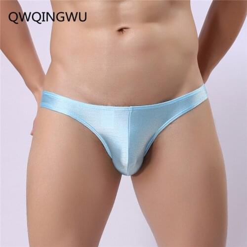 Mens Underwear Thong Men Bright Briefs Underpants Male Sexy Smoothly Silky Brief Shorts Man Gay Underwear Panties Thongs