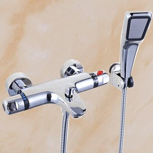 Wall Mounted Chrome Thermostatic Shower Mixer Thermostatic faucet Shower Taps , Automatic Temperature Control Water Valve