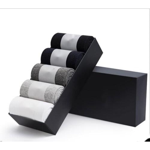 Mens Cotton Socks New Style Black Business Men Socks Soft Breathable Spring Summer Winter for Male Socks One Size For All