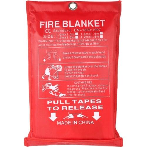 1.8M x 1.8M Fiberglass Fire Blanket Fire Flame Retardant Emergency Survival Fire Shelter Safety Cover Fire Emergency Blanket