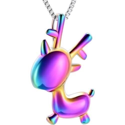 Cremation Jewelry for Ashes Stainless Steel Cute Deer Pendant Ash Keepsake Memorial Jewelry for Women/Girl as A Souvenir Gift