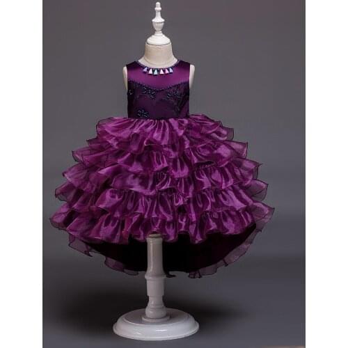 2-10 Yrs Flower Girl Dresses 2019 New girls fluffy princess dress children models catwalk show evening dress baby beaded dress