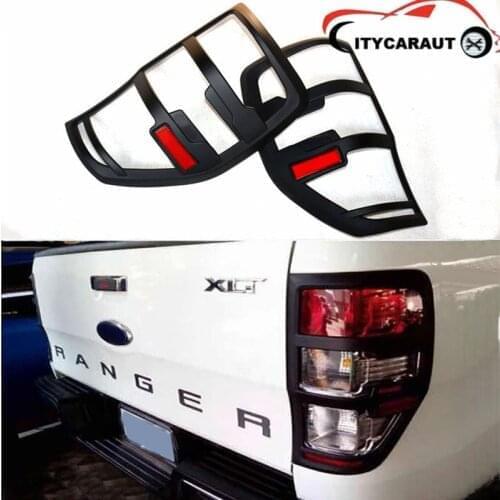 CITYCARAUTO for accessories ABS matte black tail light covers trim for ranger T6 T7 2012- 2021 car styling rear lamp cover