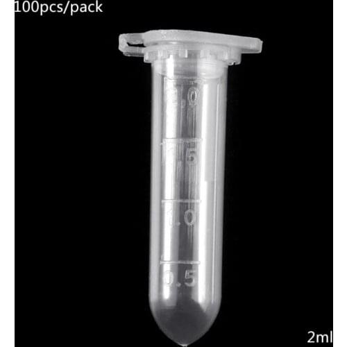 YYDS 100Pcs 2ml Clear Plastic Vials Container Snap Centrifuge Tubes Vials Sample Lab Container
