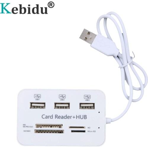 Kebidu USB Hub 3 Ports HUB Splitter HUB 2.0 With SD/TF/M2 Card Reader For i8 Keyboard PC Laptop Camera Micro SD Card