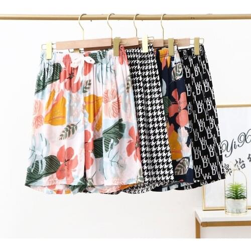 Summer New Cotton Printed Shorts Korean Style Elastic Waistband Loose Casual Homewear Pants Shorts Fashionable Beach pants