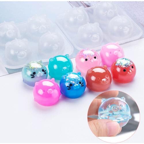 Diy crystal epoxy Resin mold Four small animal mold piglet chicken ornaments doll silicone mold For Resin