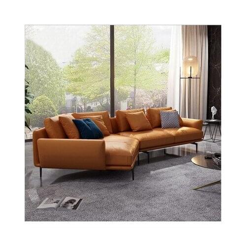 Modern simple Italian sofa corner sofa, living room furniture sofa set