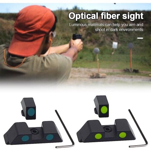 Standard 6.5mm Front&Rear Rail Luminous Handgun Pistol Glow in the Dark Night Sight Green Dot for Glock 17/19/22/23/24/26/27/33