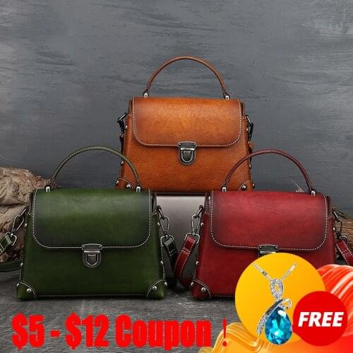 CGA 2021 New Handbags Bags Designer Luxury Retro Genuine For Women Leather Handmade Embossed Cowhide Shoulder Tote Bag Sac