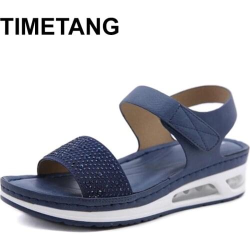 TIMETANG New Shoes Women Comfortable Sandals Ladies Slip-on Wedge Sandals Sports Beach Walk Shoes Summer Fashion Casual Shoes
