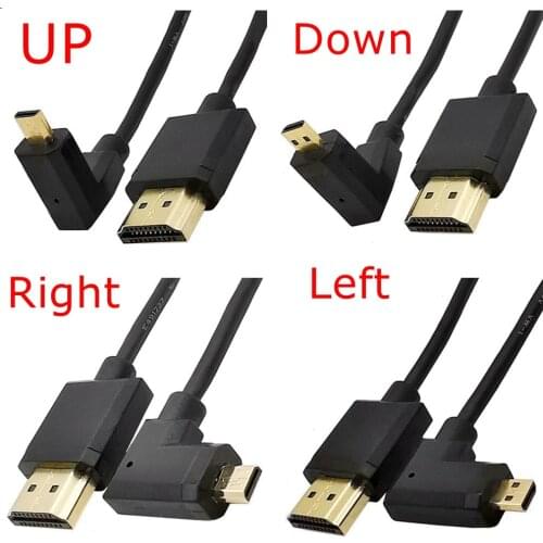 Ultra-Thin Micro HDMI-Compatible Cable & Micro-HDMI To A-HDMI Cable 15cm 6 Inch Micro-HDMI To A-HDMI Male Adapter 15cm