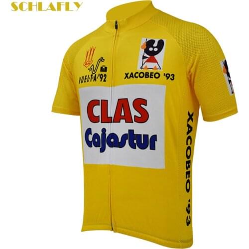 Espana 1992 yellow jersey ciclismo jersey mtb short sleeve summer bike wear jersey road jersey clothing bicycle clothes schlafly