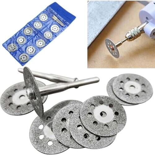 1Set/10pcs Circular Blades Cutting Wheel Discs Mandrel Rotary Cut-off Tool Accessories