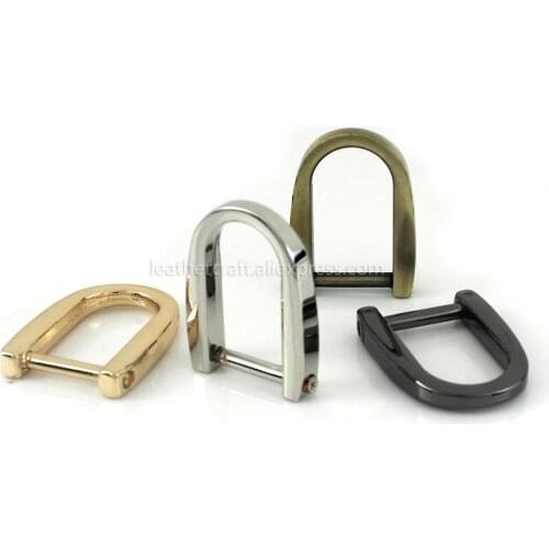 1pcs Metal Detachable Open Screw D Ring Buckle Shackle Clasp for Leather Craft Bag Strap Belt Handle Shoulder Webbing