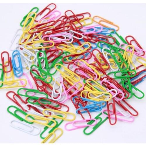 100pcs/Set 28mm Colorful Paper Clips Paper Clips Notes Classified Clips ChildrenS Student Stationery School Office Supplies